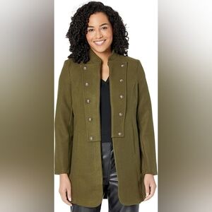 Tommy Hilfiger Long Emblem-Button Band Jacket Olive Fleece XL